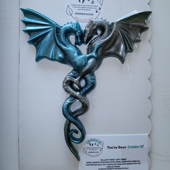 DRAGON TWIST Resin Figurines Blue Gray Mythical Fantasy NEW collectible HANDMADE - Picture 1 of 2
